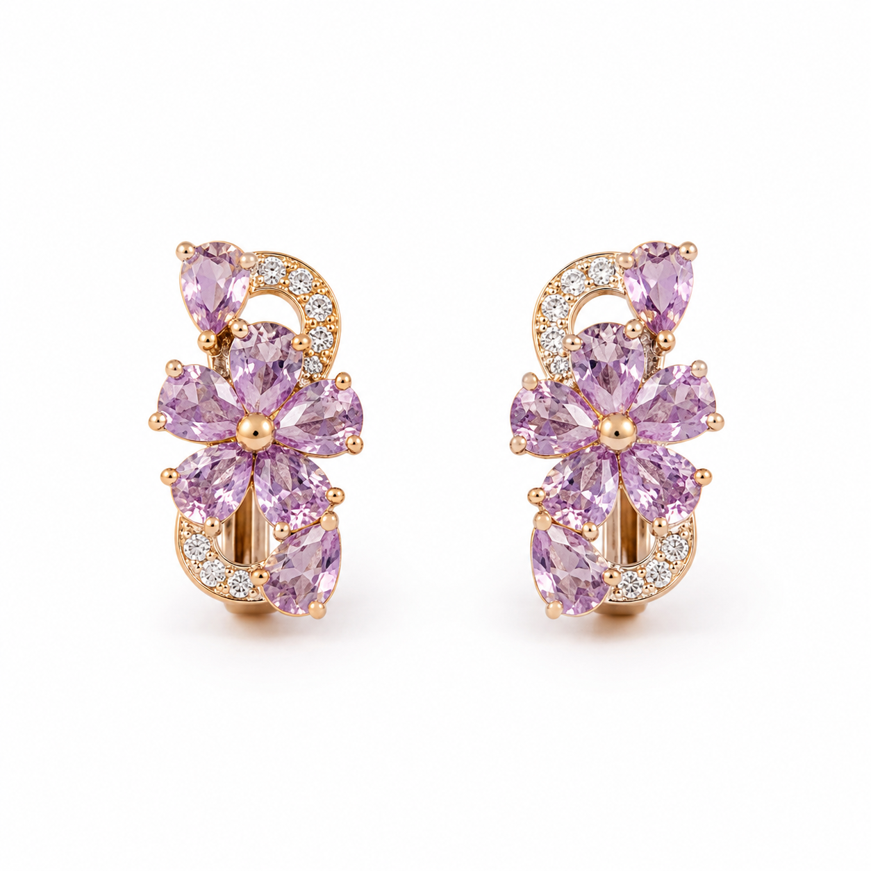 Shattered Stars · Purple Starflower Earrings