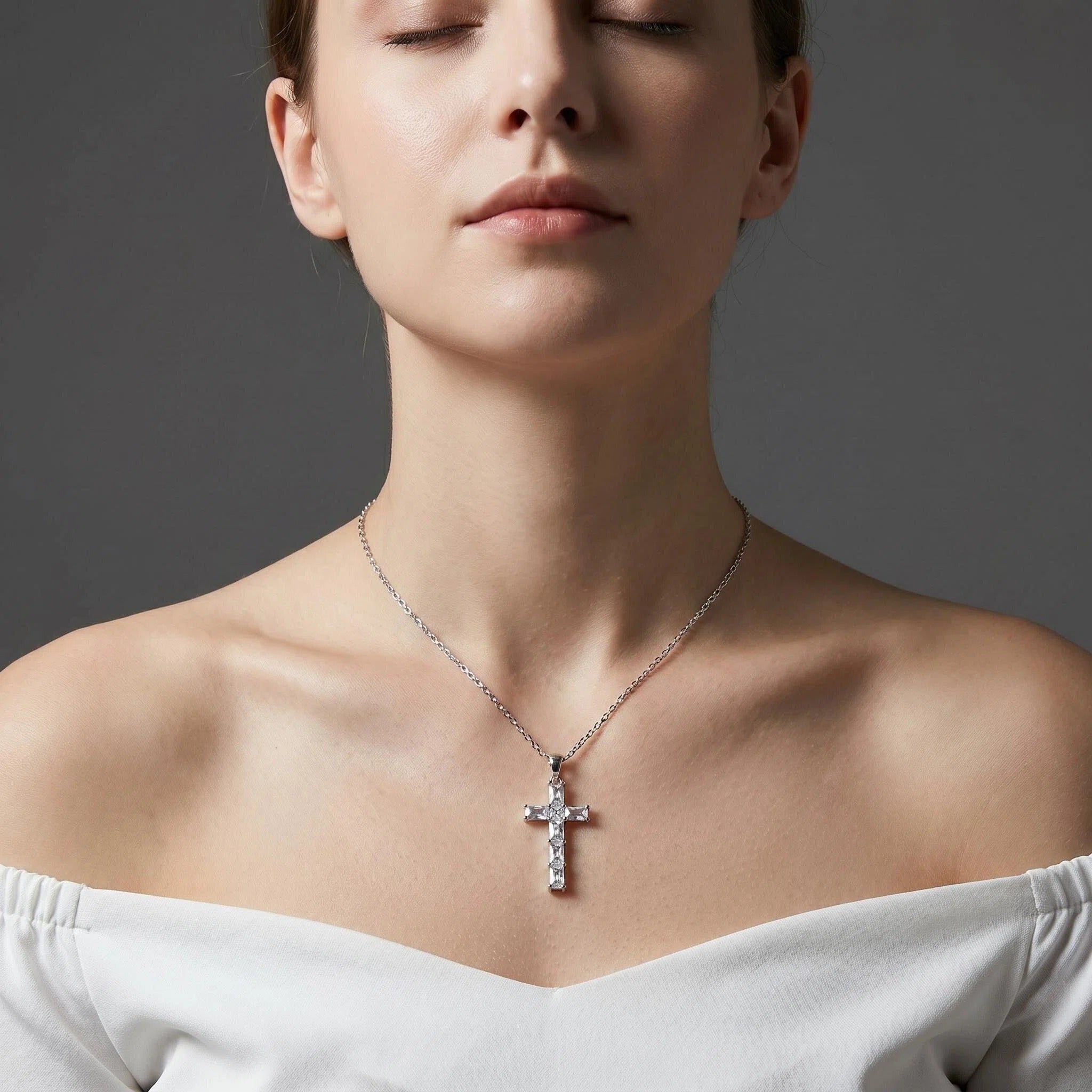 Starlight Cross Pendant Necklace