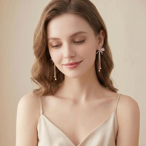 Rose Starlight Bow Earrings